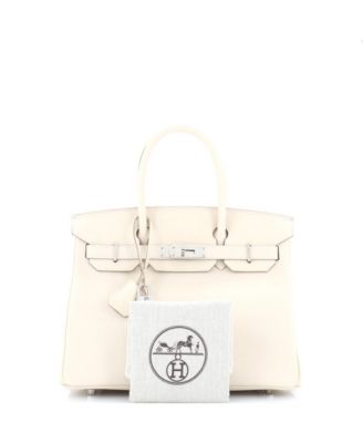 Pre-Owned Hermes Birkin 30 Handbag Light Epsom with Palladium Hardware
