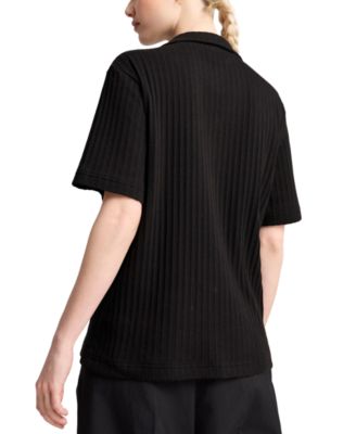 Women's Wardrobe Essential Short-Sleeve Pointelle Shirt