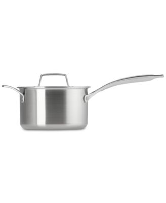 Essential Stainless Steel Round Saucepan with Lid, 3 Qt.
