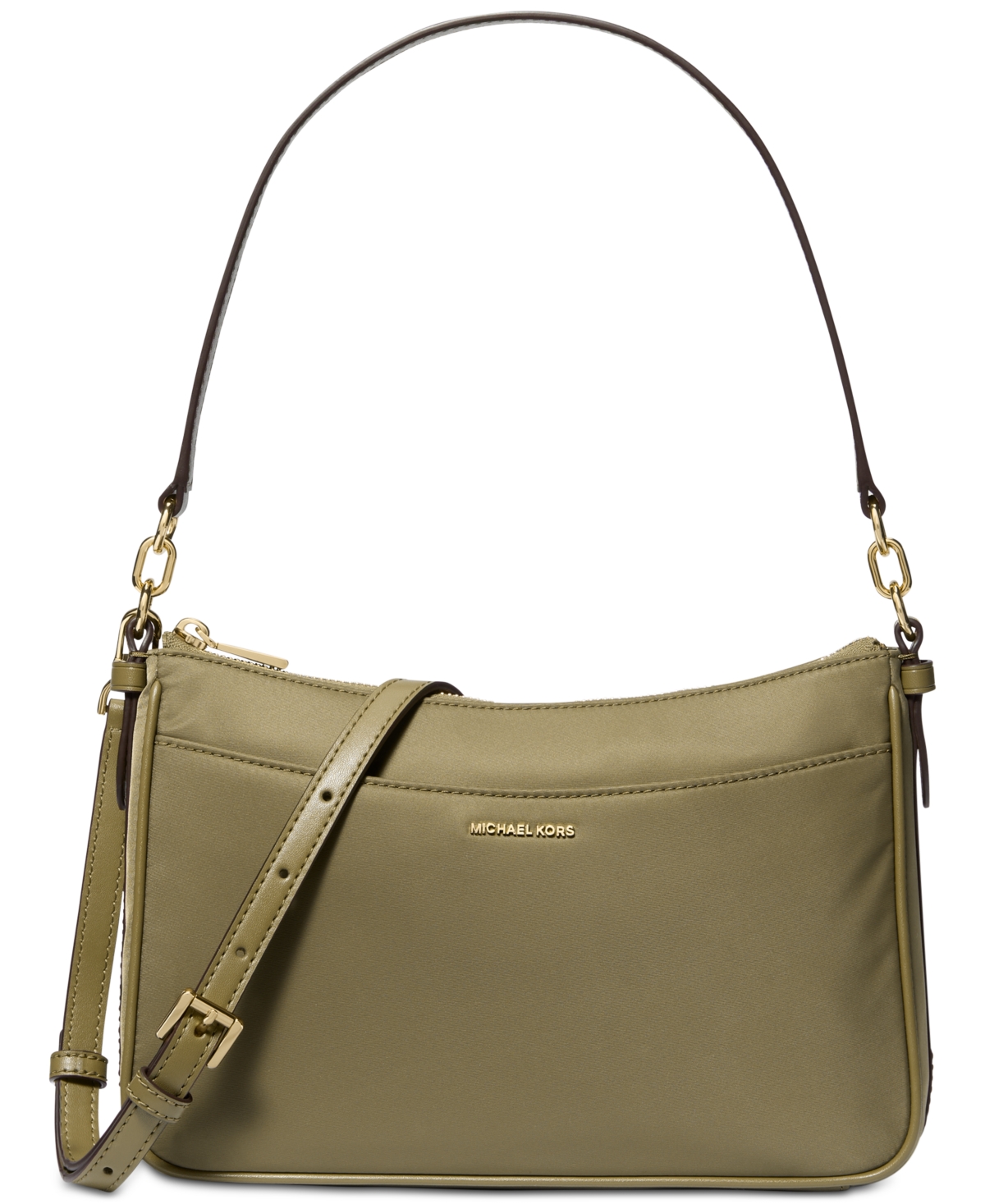 Michael Michael Kors Jet Set Small Nylon Top Zip Pochette Crossbody - Safari Green