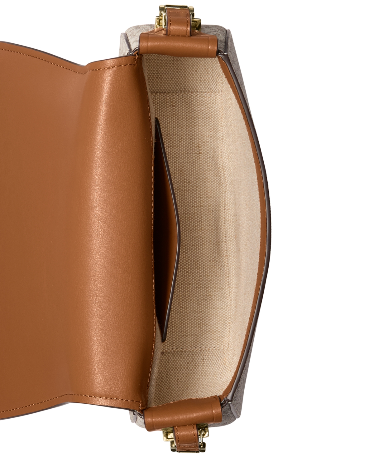 Michael Kors Michael  Lydia Small Monogram Flap Messenger In Brown,acorn