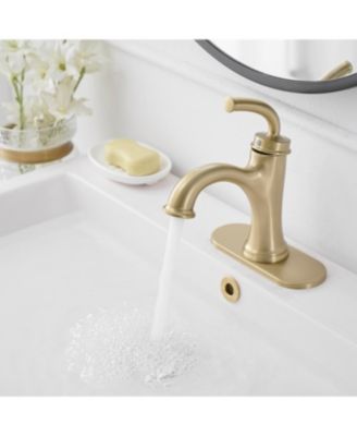 8" Widespread Double Handle Faucet with Metal Drain, Water-Saving Design Bathroom Faucet