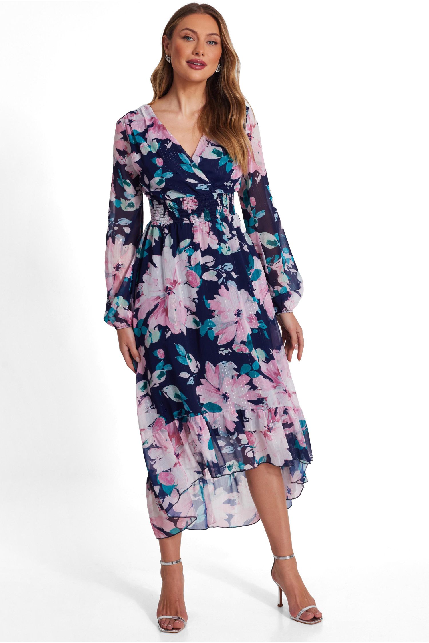 Women's Chiffon Long Sleeve Midaxi Dress
