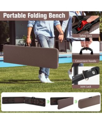 6 ft Plastic Folding Bench with 1320 LBS Capacity Handle & Lock For Outdoor Camping