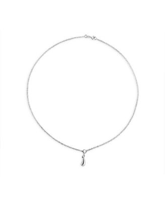 Trendy Teardrop Pear Shape Lariat Pendant Y Necklace Polished .925 Sterling