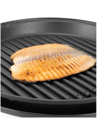 12-Inch Stainless Steel Deluxe Indoor Grill with Tempered Glass Lid