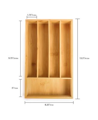 Bamboo 5-Slot Flatware Organizer, 13.5" x 8.25"