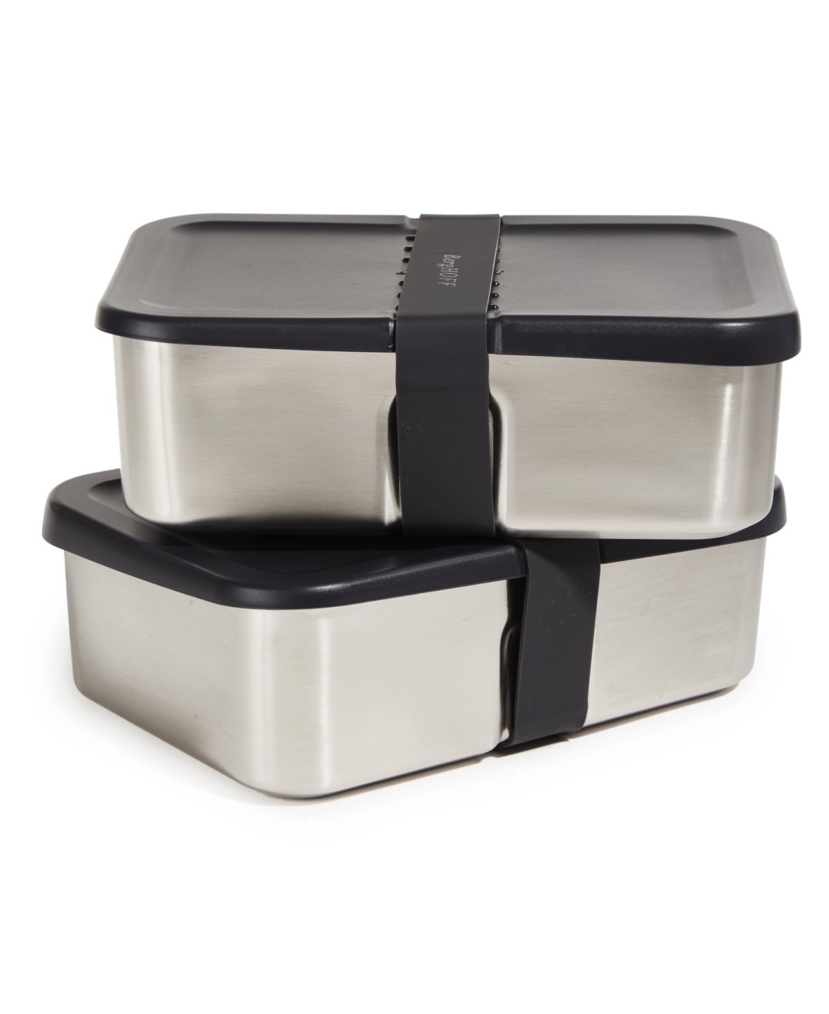 Berghoff Essentials 6-pc. Stainless Steel Lunch Box Set For Two In Black