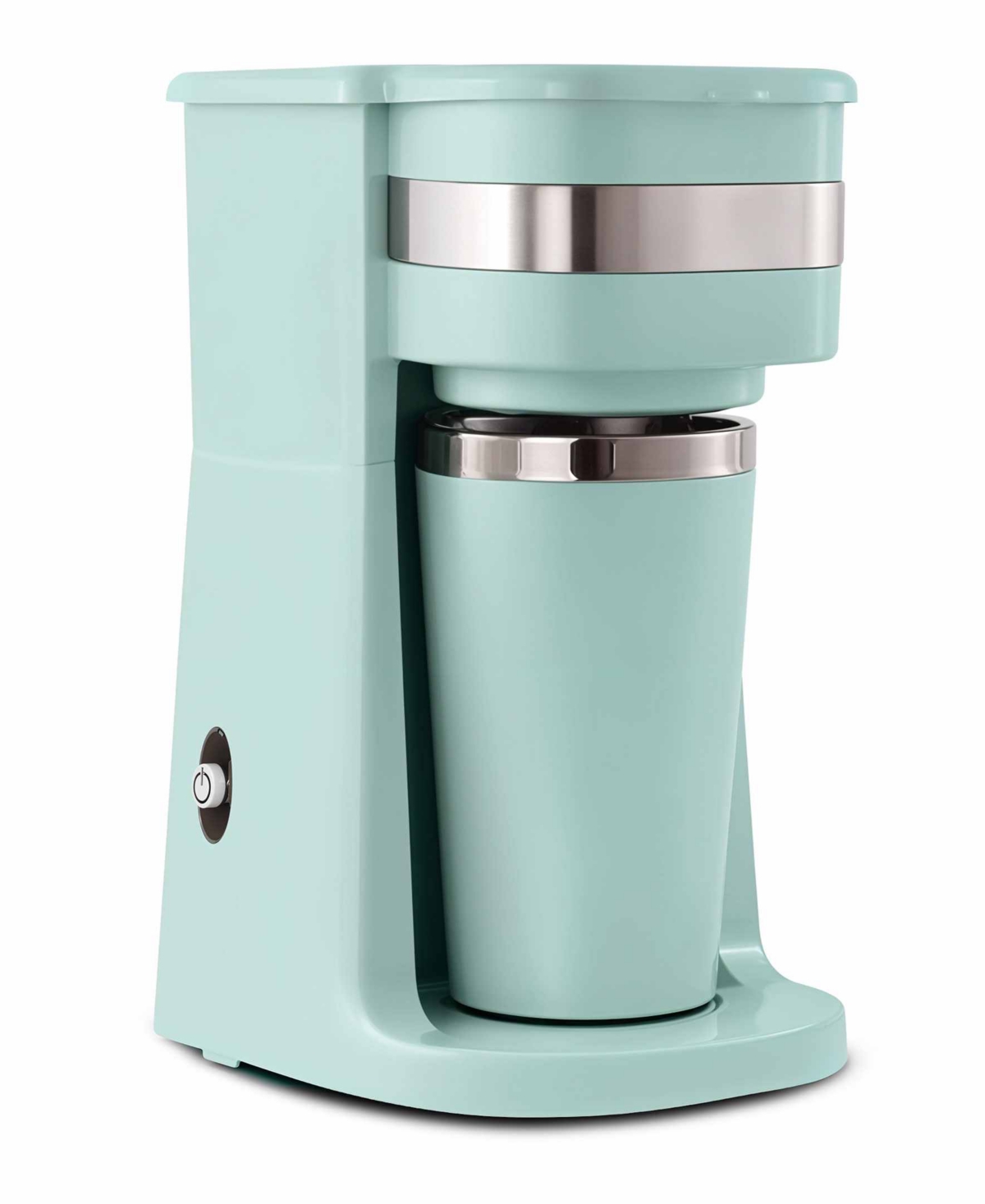 Elite Cuisine 14 Oz. Personal Coffee Maker With Stainless Steel Interior Travel Mug In Mint