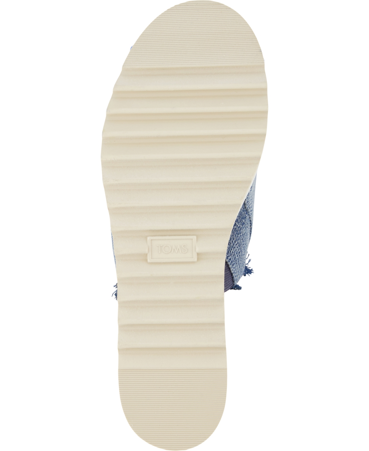 Shop Toms Women's Diana Slip-on Wedge Sandals In Dark Sky Textured Denim,fray