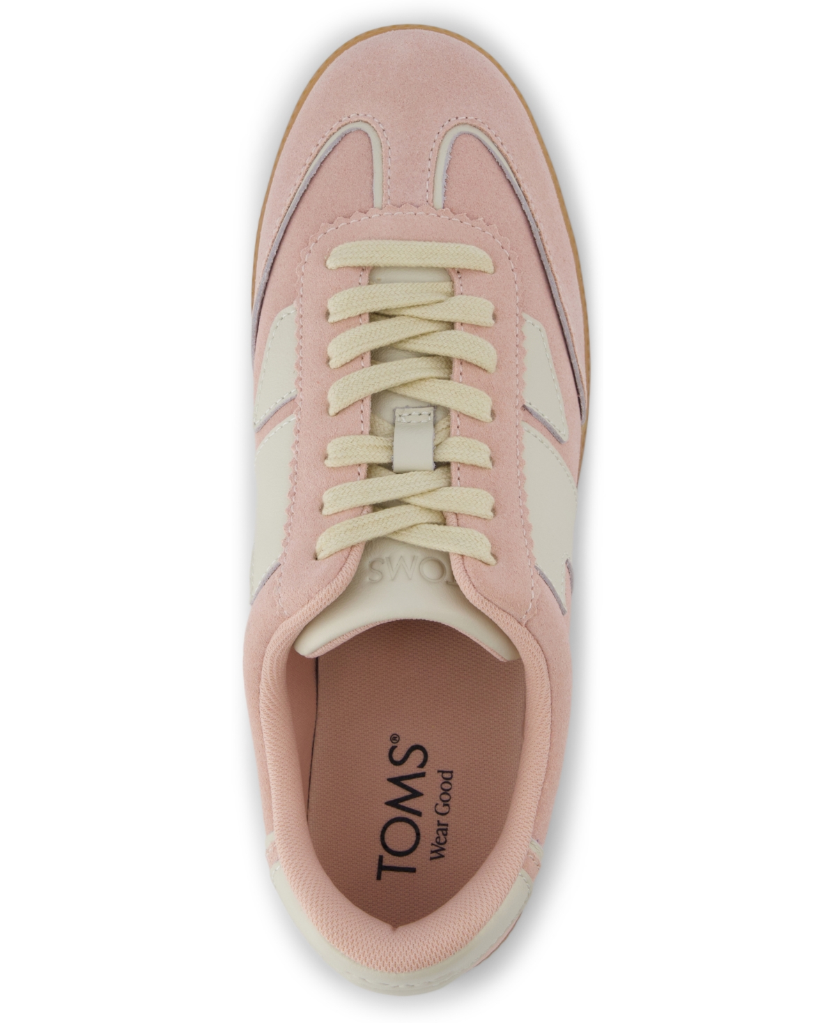 Shop Toms Women's Collins Lace-up Sneakers In Pale Rose Suede,leather