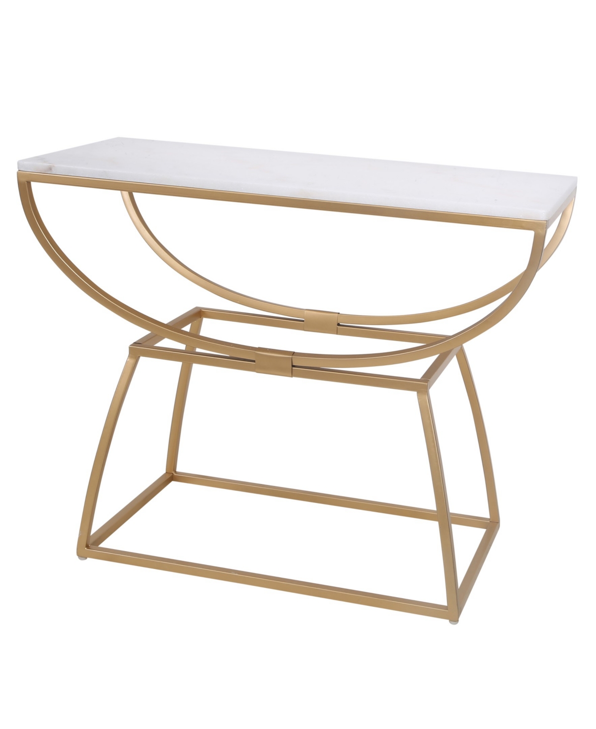 Stylecraft Home Collection 16" Marble Norman Wyatt Home Loren Elliptical Console Table In White