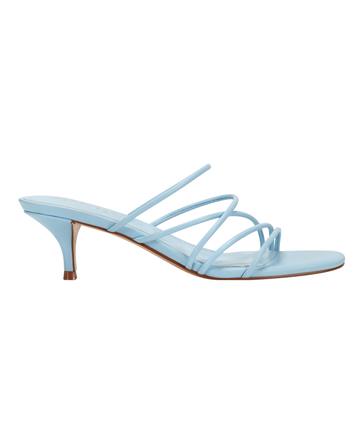Marc Fisher Ltd Women's Banna Strappy Kitten Heel Sandals In Light Blue Leather