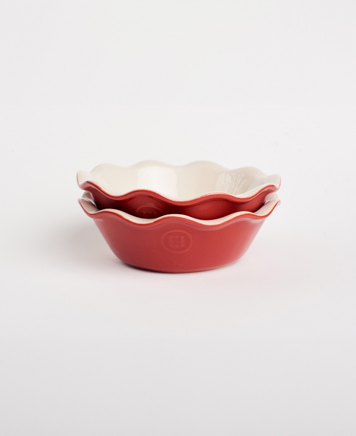 Emile Henry Set Of 2 Mini Pie Dishes In Rouge