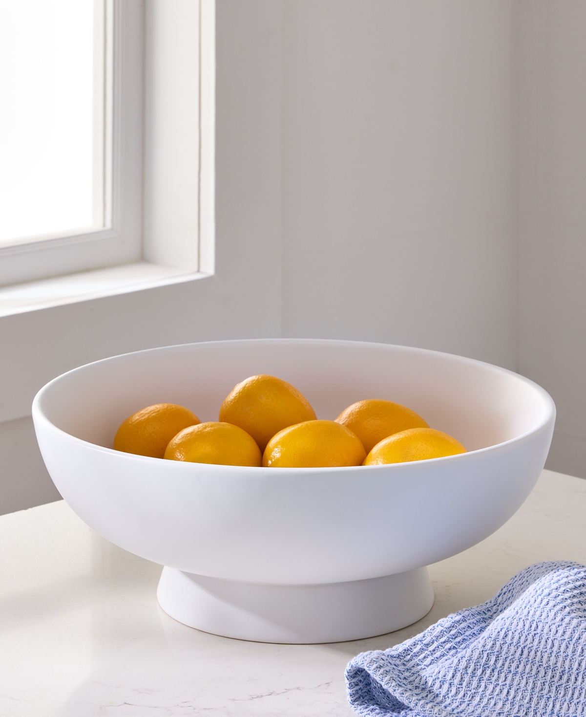 The Cellar Matte White Footed Bowl, Exclusively At Macy's In White