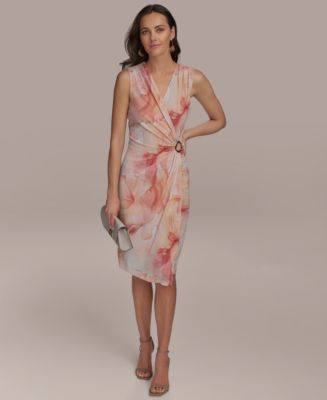 【Donna Karan New York】Sleeveless Faux-Wrap Dress Donna Karan New York Sleeveless Faux Wrap Midi Dress | Nordstrom