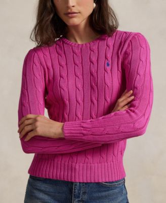 Women's Cable-Knit Cotton Crewneck Sweater