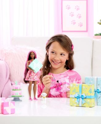 Party Unboxed Pet Birthday Series Doll & Accessories, Shimmerin’ Hearts Set with 10 Surprises