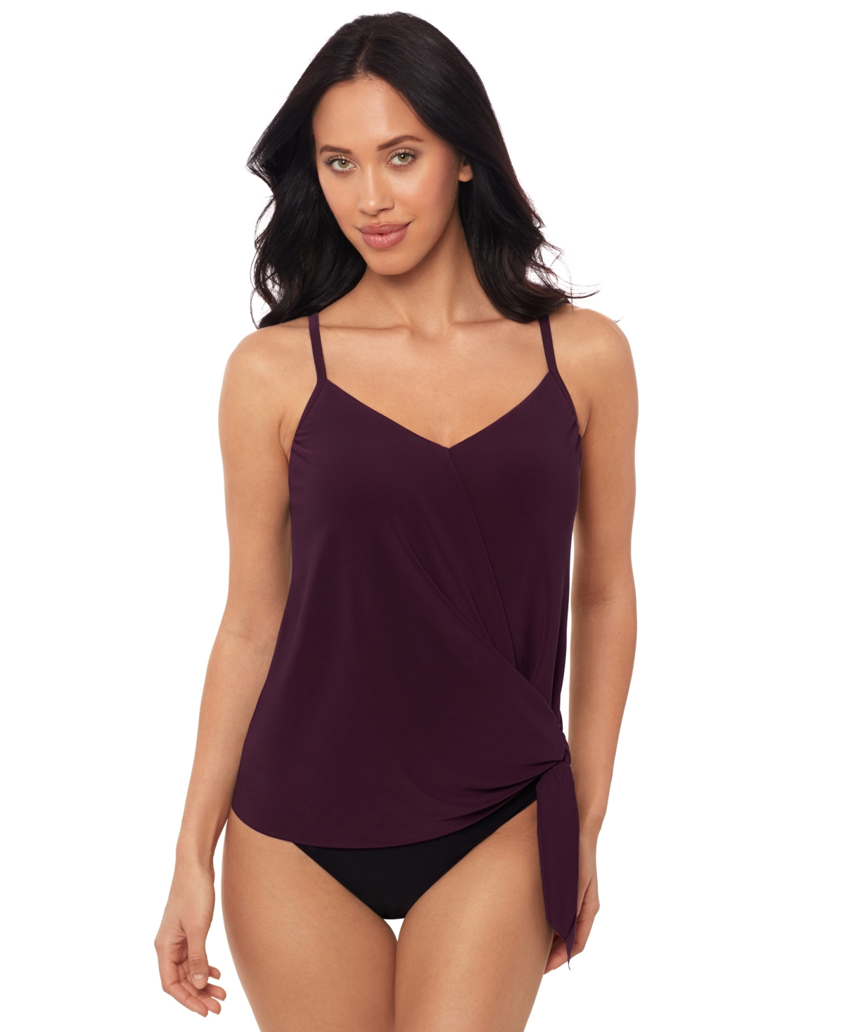Magicsuit Alex Side-tie Underwire Tankini Top In Prune
