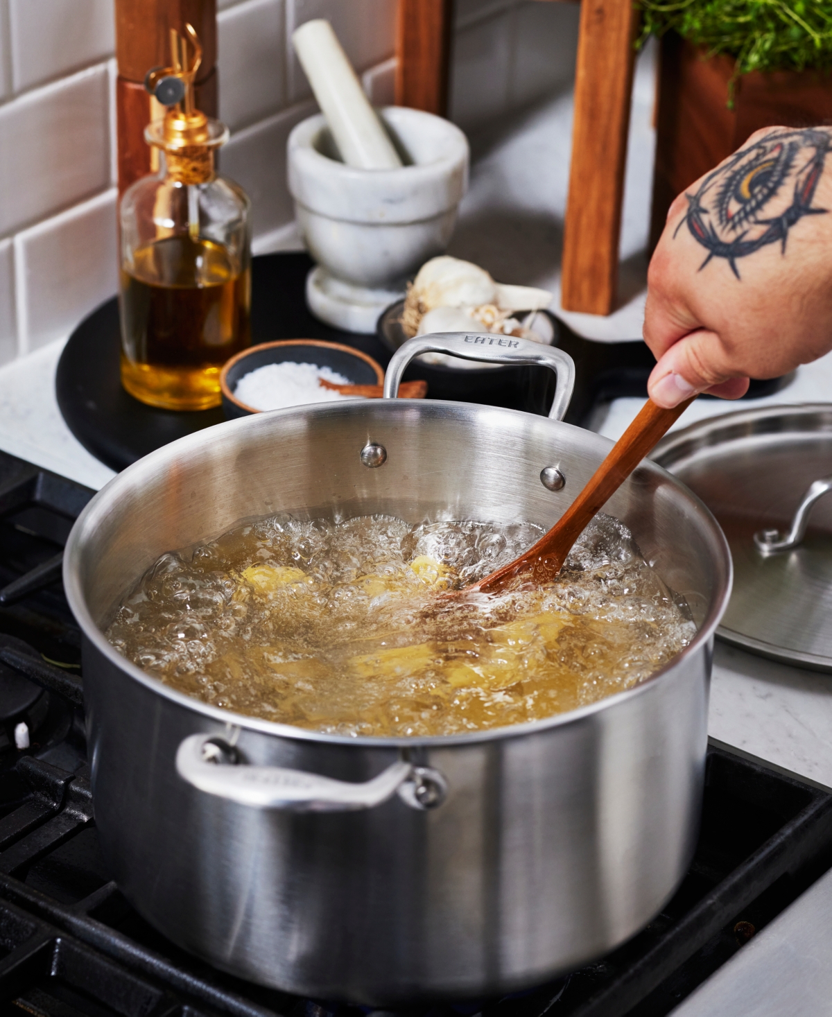 Heritage Steel X Eater 5-ply Stainless Steel 8-qt. Stock Pot With Lid In Silver