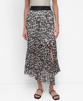 DKNY - Women's Printed Chiffon Midi Skirt