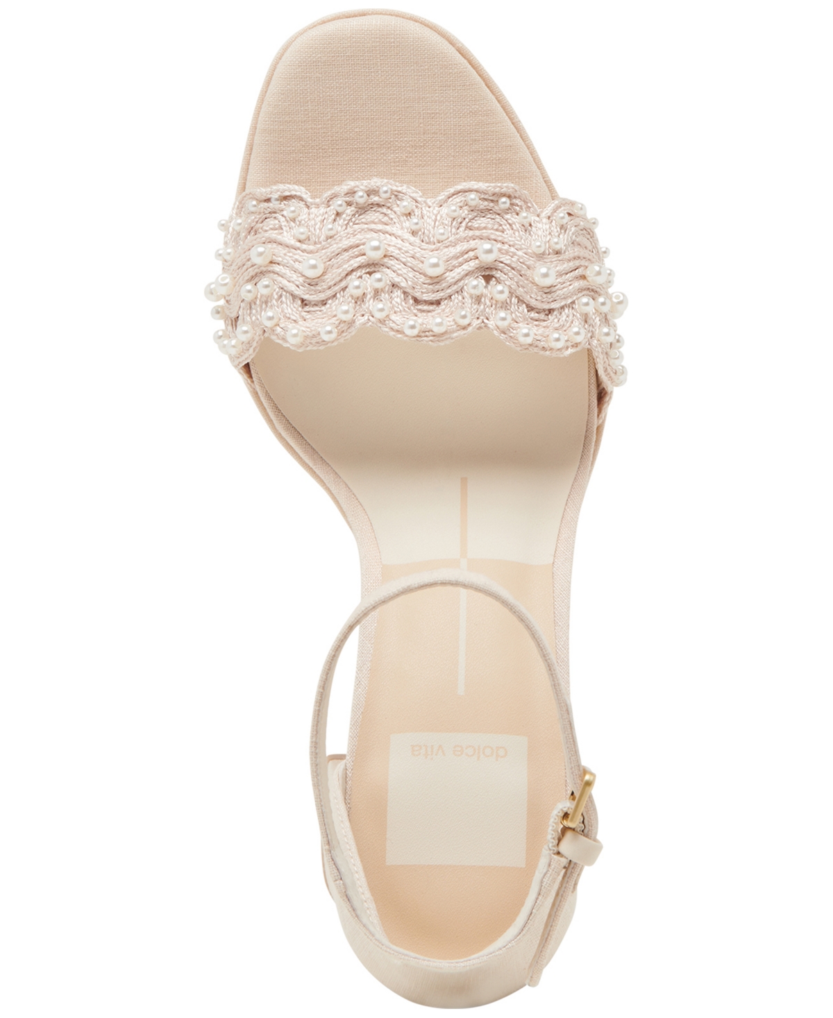 Dolce Vita Peltin Ankle Strap Platform Sandal In Vanilla Woven Raffia