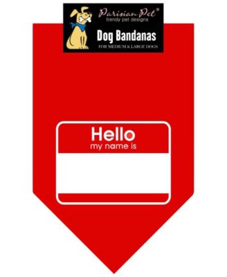 Parisian Pet Hello My Name Is Dog Bandana