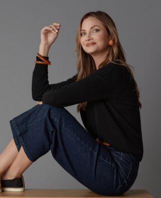 Women's Itch-Free Cashmere Crewneck Sweater with Soft Liner