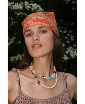 Freshwater Pearl And Beads Necklace With Glass Mushroom 14.2&iquest;