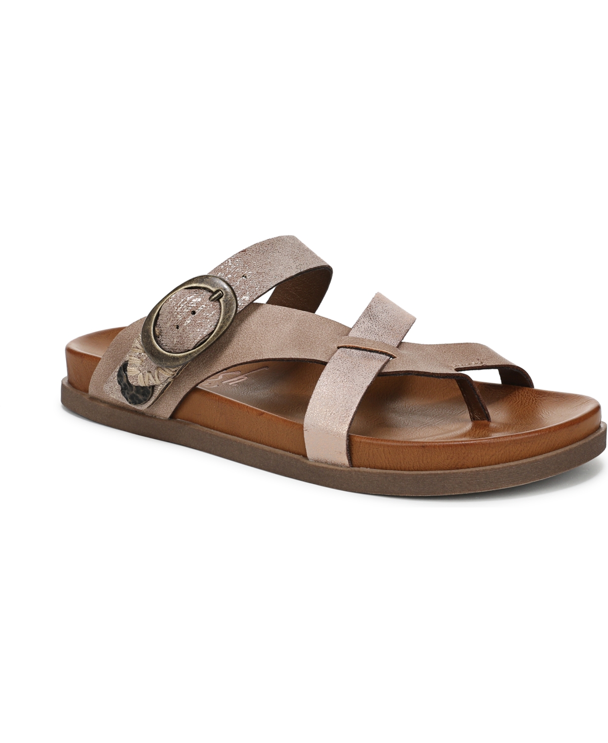 Shop Blowfish Malibu Women's Lilac Thong Slide Platform Sandals In Oak Faux Leather