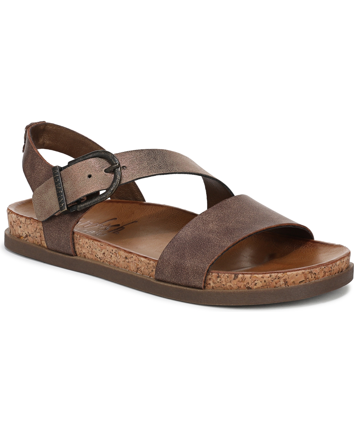 Shop Blowfish Malibu Women's Lance Strappy Open Round Toe Platform Sandals In Walnut Faux Leather