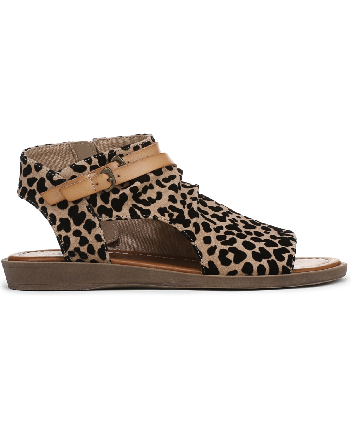 Shop Blowfish Malibu Women's Denver Strappy Low Wedge Sandals In Sand Leopard Faux Leather