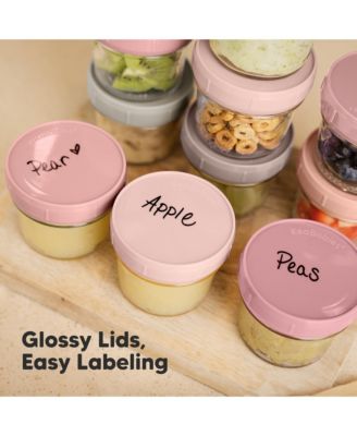 6pk Prep Baby Food Storage Containers, 4 oz Leak-Proof, BPA Free Glass Baby Food Jars for Feeding
