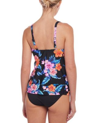 Women's Tropical Print Underwire Tankini Swimsuit Top