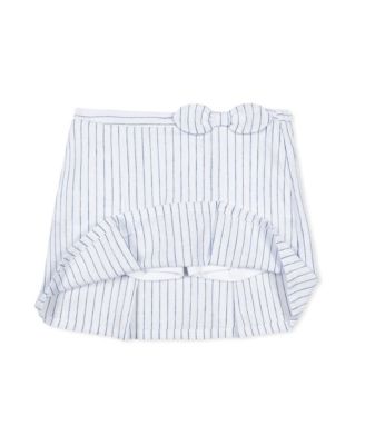 Big Girls Linen Pull-On Pleated Bow Skort