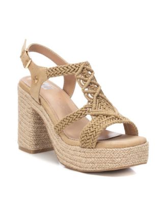 Women's Heeled Jute Platform Sandals By XTI