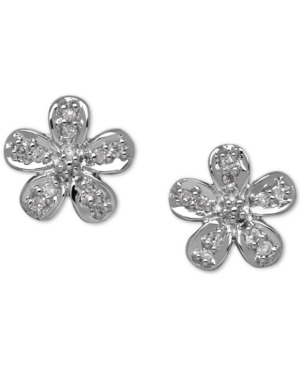 image of Diamond Accent Flower Stud Earrings in 10k Gold