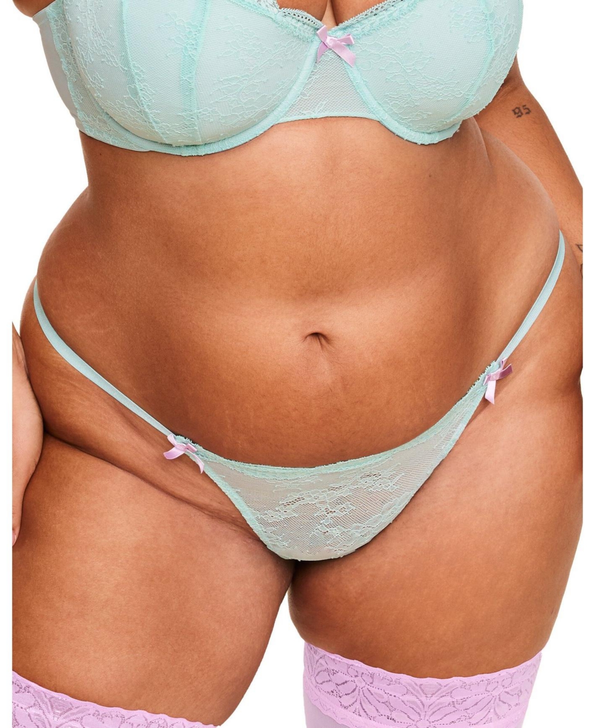 Anabella Women's Plus-Size G-String Panty - Medium blue