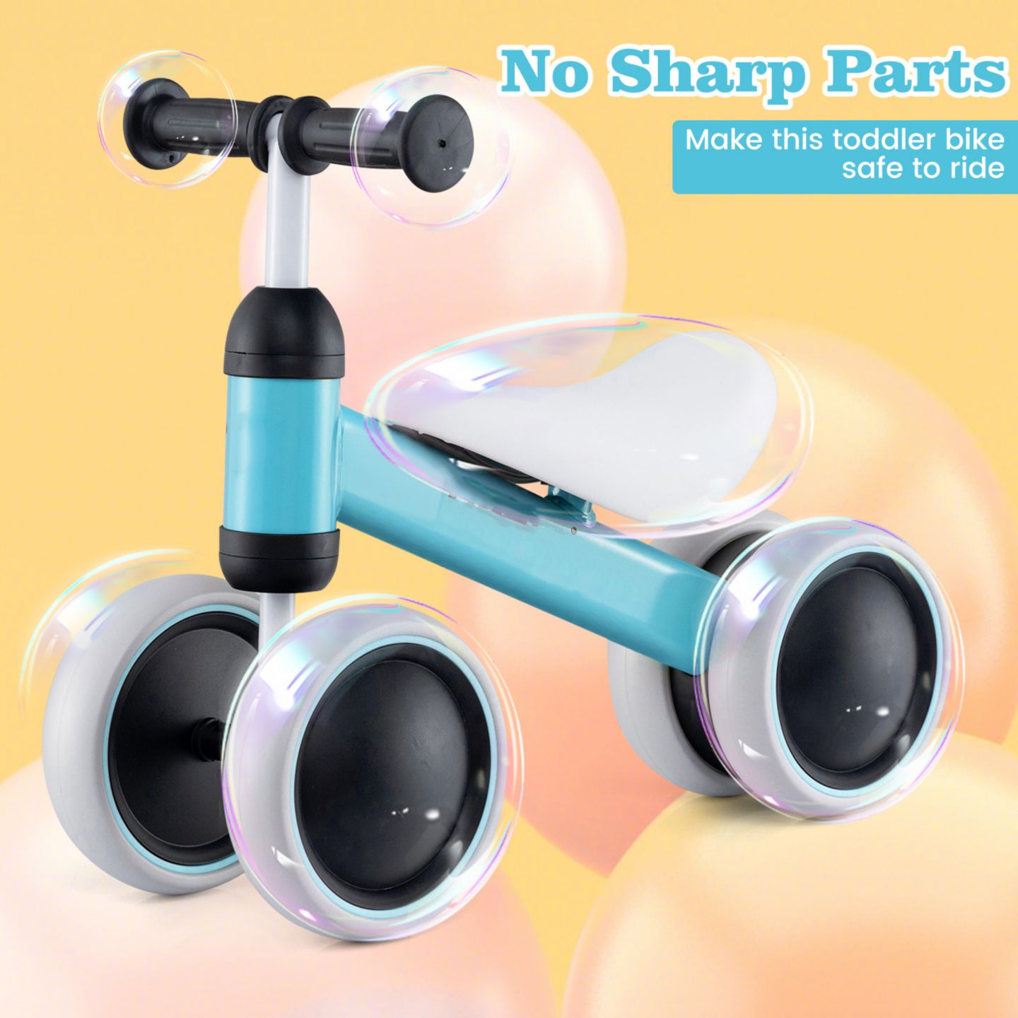 Детская игрушка Slickblue 4-Wheel No-Pedal Balance Bike, от 2 лет, цвет: Синий — фото 8
