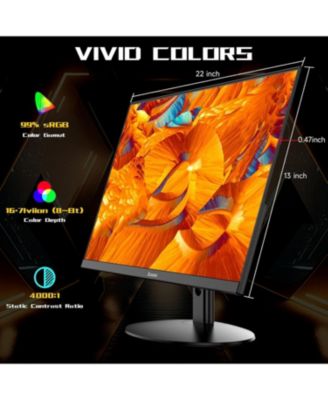 25 Inch Monitor, FHD 1080P 100Hz Ultra Thin Frameless Computer Monitor, 1ms, 99% sRGB, Low Blue Light Eye Care PC Monitor, HDMI VGA Gamer Monitor with Speakers, VESA, Tilt Adjustable