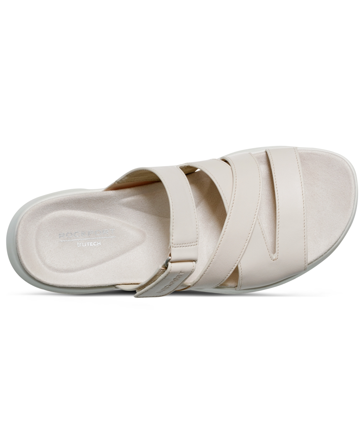 Shop Rockport Women's Qwyn Slip-on Strappy Casual Wedge Sandals In Ivory Leather