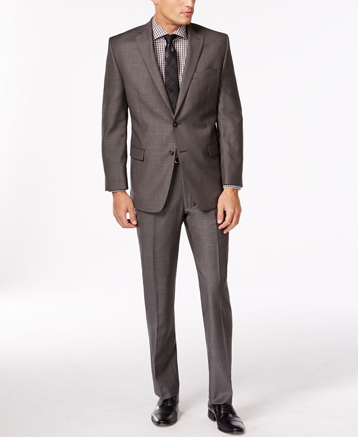 Calvin Klein Charcoal Pindot Modern Fit Suit Separates & Reviews - Suits &  Tuxedos - Men - Macy's