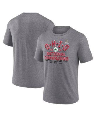 Fanatics - Men's Heather Gray Ohio State Buckeyes College Football Playoff 2024 National Champions Hometown Tri-Blend T-Shirt