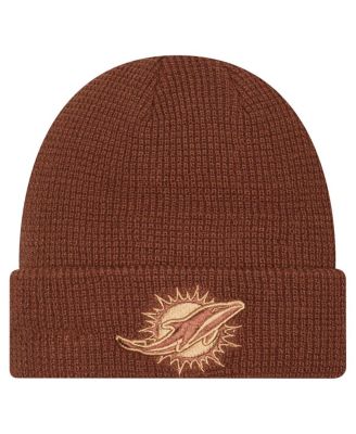New Era - Men's Brown Miami Dolphins Tiramasu Waffle Cuffed Knit Hat