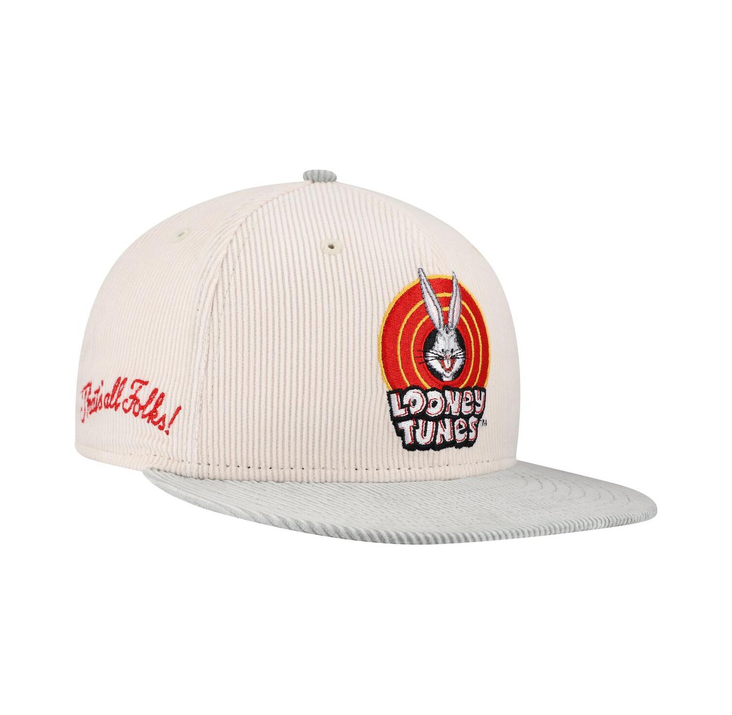 Men's Cream Looney Tunes 9FIFTY Corduroy Snapback Hat