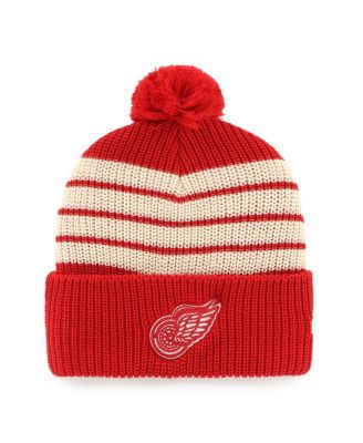 '47 Brand - Men's Red Detroit Red Wings Old Time Hockey Barn Cuffed Knit Hat with Pom