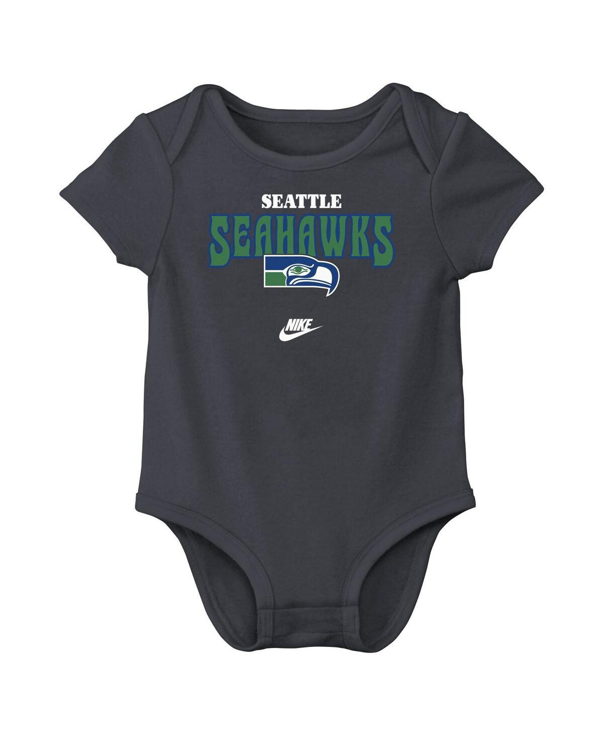 Nike Baby Boys And Girls Seattle Seahawks Rewind 3-pack Bodysuit In Royal