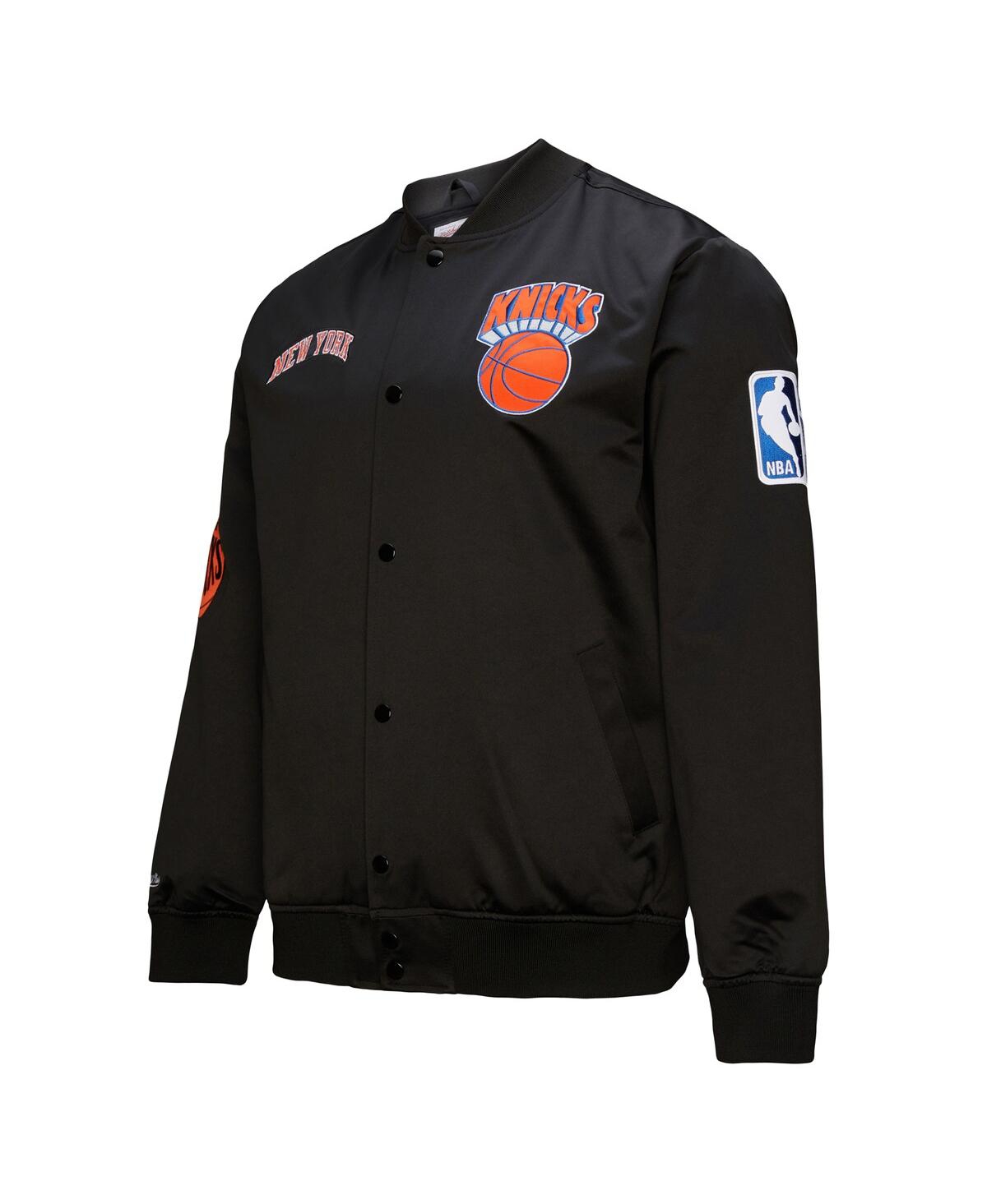 Mitchell & Ness Men's Black New York Knicks Hardwood Classics Blackout Collection Satin Full-zip Jacket In Black