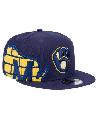 New Era - Men's Navy Milwaukee Brewers Logo Strike 9FIFTY Snapback Hat