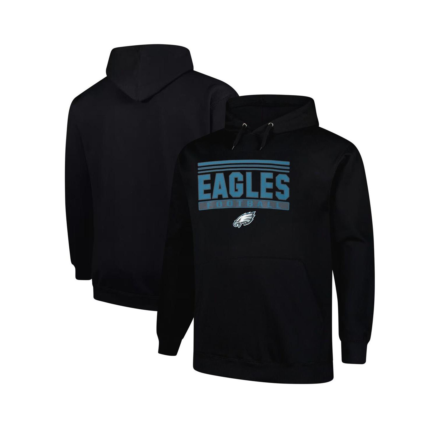 Men's Black Philadelphia Eagles Big & Tall Pop Pullover Hoodie